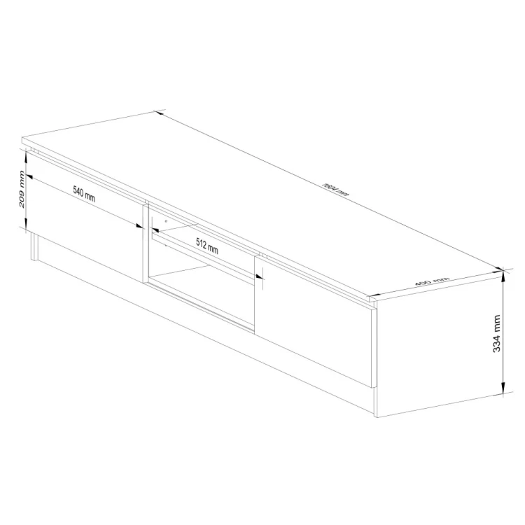 Szafka Komoda RTV Pod Telewizor 160cm Dąb Artisan Biała CLP