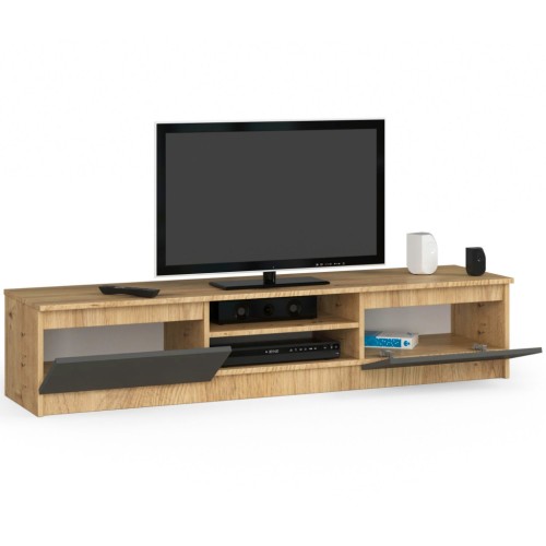 Szafka Komoda RTV Pod Telewizor 160cm Dąb Artisan Biała