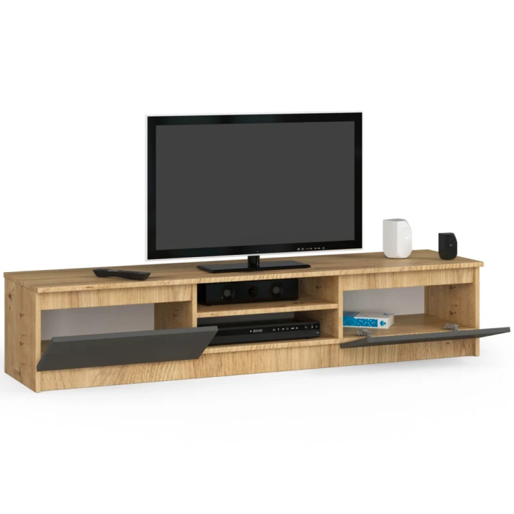 Szafka Komoda RTV Pod Telewizor 160cm Dąb Artisan Biała