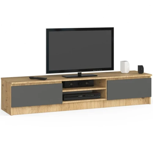 Szafka Komoda RTV Pod Telewizor 160cm Dąb Artisan Biała