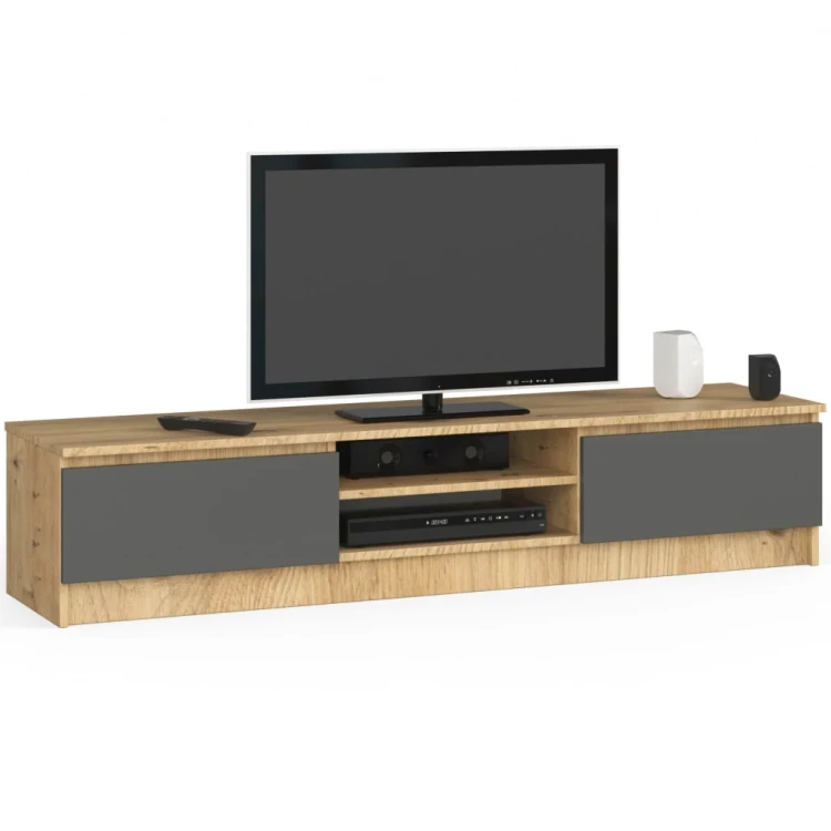 Szafka Komoda RTV Pod Telewizor 160cm Dąb Artisan Biała