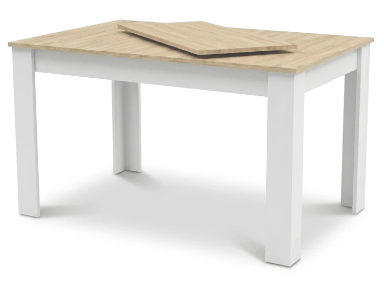 Stół rozkładany NP 120-160x80 Sonoma - nogi białe