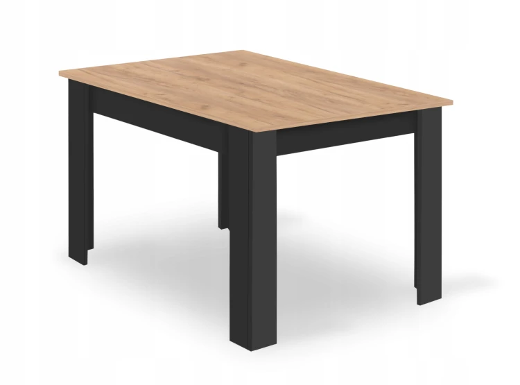 Zestaw Stół NP 120x80cm Craft + Czarny + 4 krzesła WAT czarne / nogi naturalne