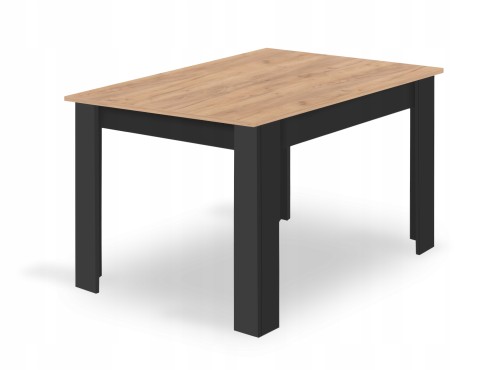 Zestaw Stół NP 120x80cm Craft + Czarny + 4 krzesła WAT czarne / nogi naturalne