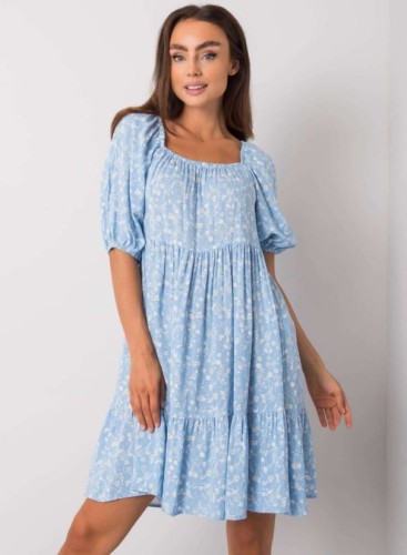 Niebieska sukienka w kwiaty s/m