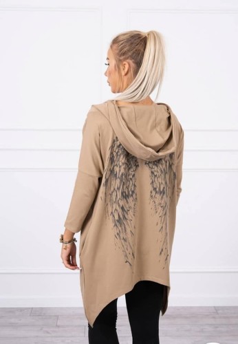 Bluza Skrzydła z kapturem Camelowa