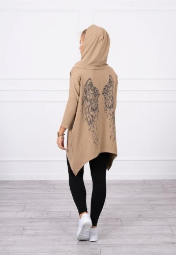 Bluza Skrzydła z kapturem Camelowa