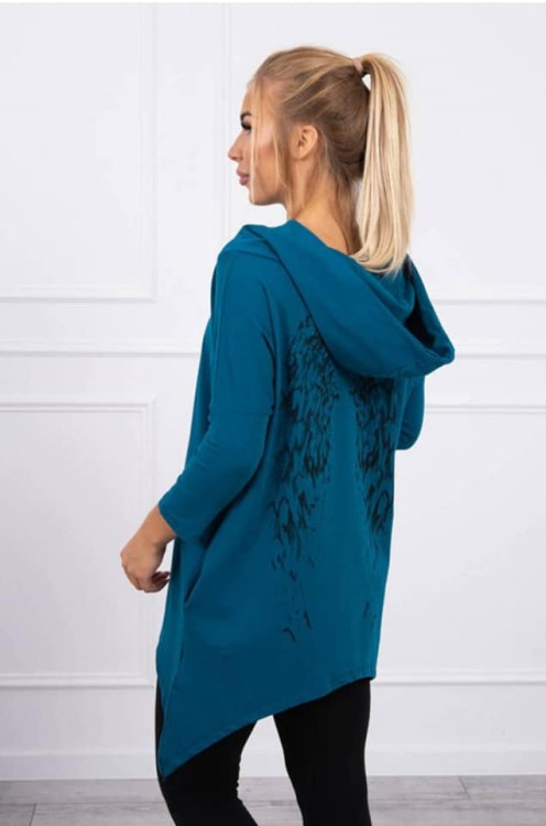 Bluza skrzydła z kapturem Morska