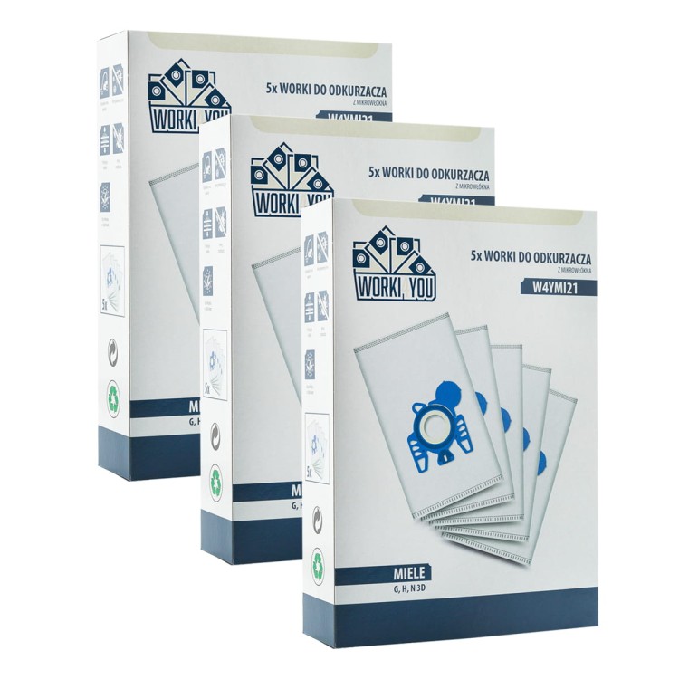 Worki do odkurzacza Miele HyClean 3D C1 C2 C3 GHN 15 sztuk