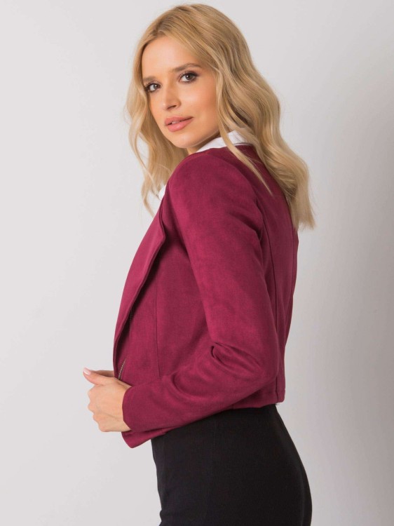 Zamszowa bordowa kurtka