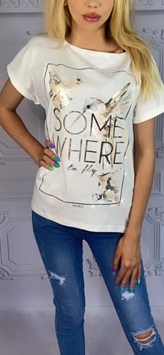 T-shirt ze złotym nadrukiem 36