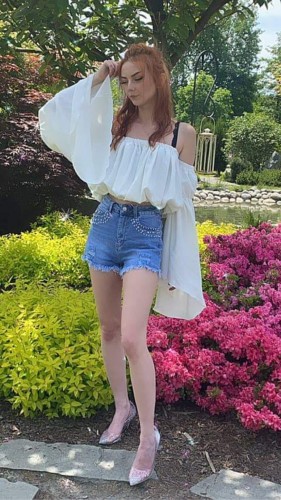 Spodenki jeansowe z perłami s